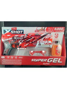 Zuru X-Shot Hyper Gel Clutch Blaster 150 FPS 5000 Pellets 14+ New